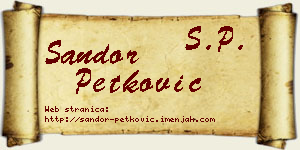 Šandor Petković vizit kartica